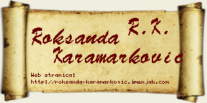 Roksanda Karamarković vizit kartica